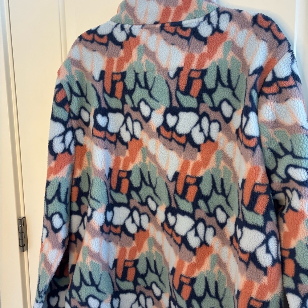 Colorful Mountain and Isles Patterned Fleece Pullover - Picture 8 of 10